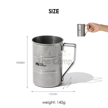 Mobi Garden Stainless Steel Cup Vintage Design 350ml Camping Picnic Table Peg Tent Flysheet Tent Pole Nail Bed Mattress