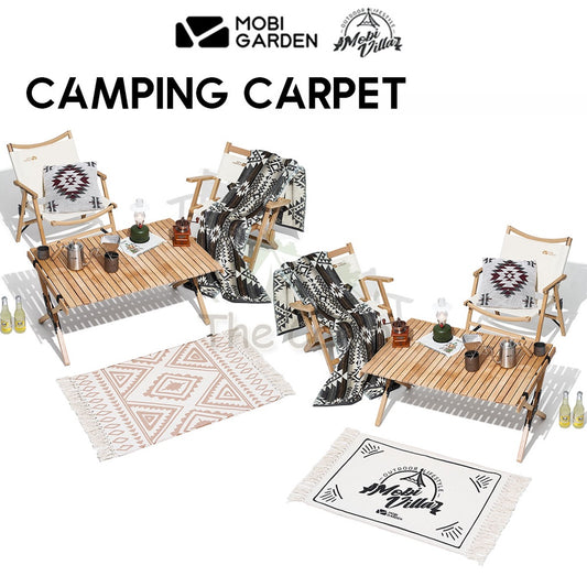 Mobi Garden Camping Carpet Outdoor Picnic Mat Tent Rope Flysheet Table Rope Pole Bag Nail Bucket Bed LED Light Chair