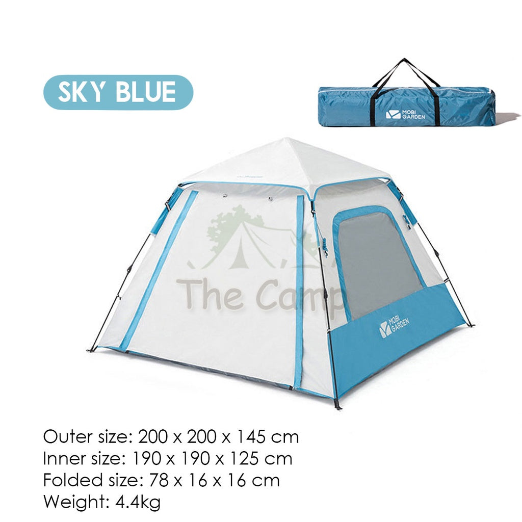 Mobi Garden Camping Automatic Spacious Tent Large Space 2 3 4 People Quick Fast Rainproof Outdoor Tent Camp UPF50+