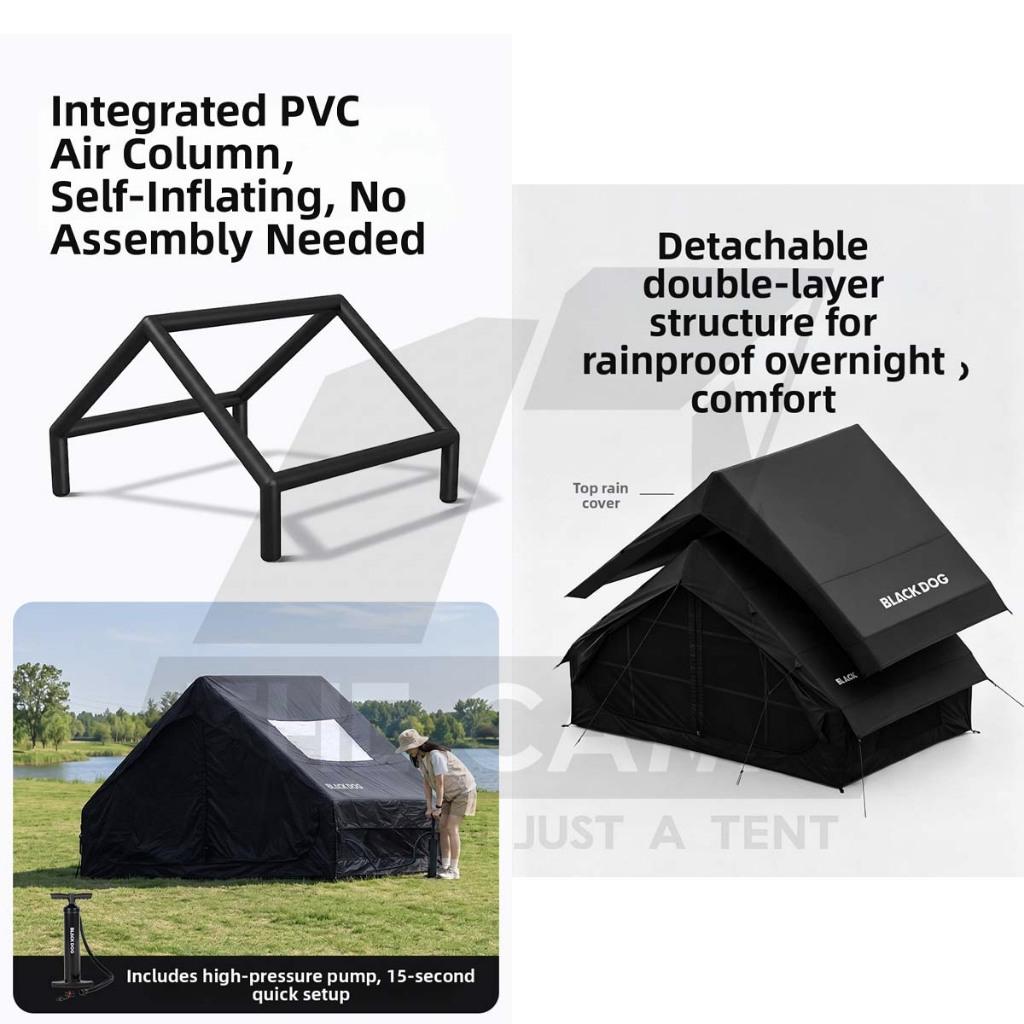 Blackdog MoonSky 6.3 Air Tent Pro / Base Double Layer PU3000mm Skyroof Inflatable Khemah Angin CBD2650WS010