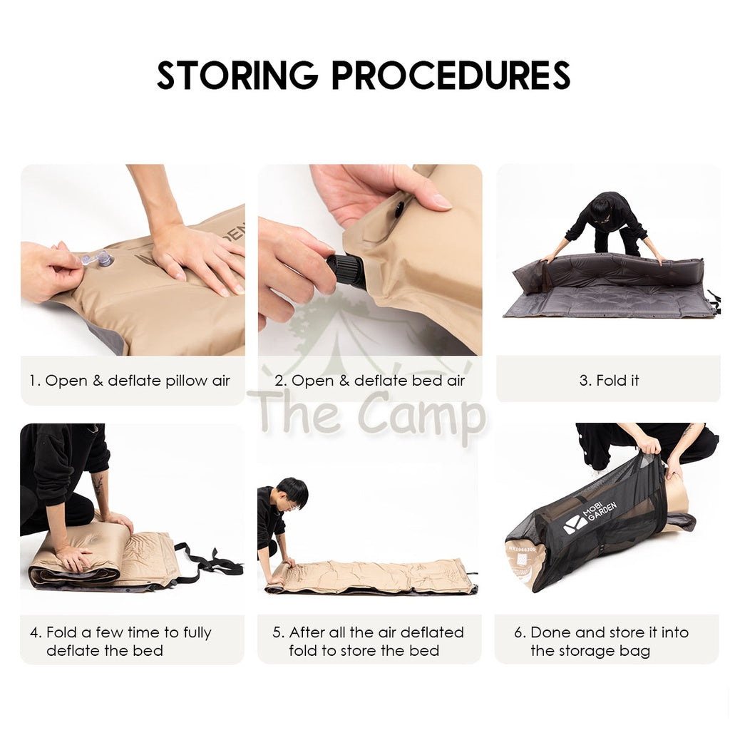 Mobi Garden Sponge Auto Inflation Bed Camping Mattress Inflatable Single Outdoor Tent Foldable Family Naturehike