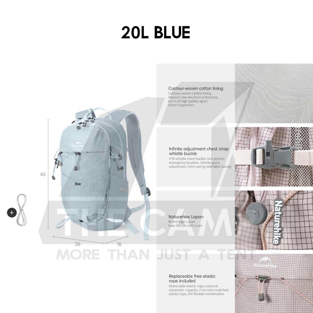Naturehike Longwa 20L Hiking Bag Light Weight Backpack Day Trip Breathable Mesh Camping Travel CNK2550XB016