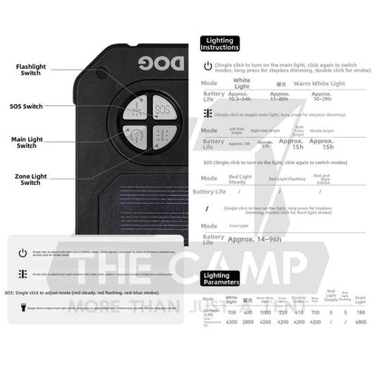 Blackdog Solar Light ZM047 Multipurpose 10000mah Rechargeable Battery Outdoor Camping Lampu Terang CBD2550ZM047