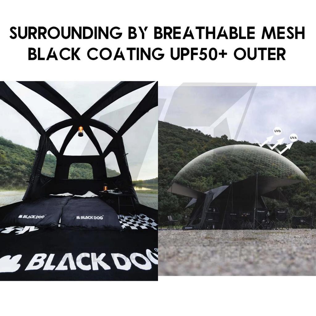 Blackdog ShanTing 6.8 Manual Tent Easy Set Up Outdoor Camping Fly Sheet Extension Black Coating PU5000 CBD2450WS050
