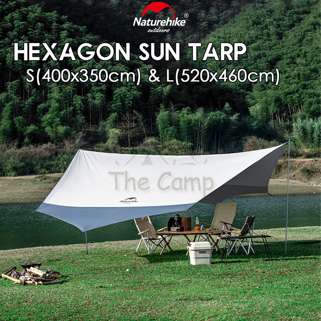 Naturehike Hexagon Tarp Flysheet Silver Coated Coating UPF 50+ Camping Waterproof Canopy Tent Awning Beach Sun Tent