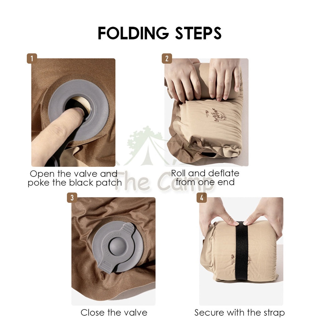 Mobi Garden Pillow Ergonomic Auto Inflate Support Design Outdoor Bed Mattress Inflatable Sleeping Memory Foam Naturehike