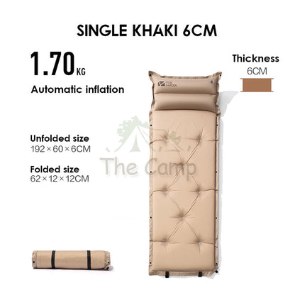 Mobi Garden Sponge Auto Inflation Bed Camping Mattress Inflatable Single Outdoor Tent Foldable Family Naturehike
