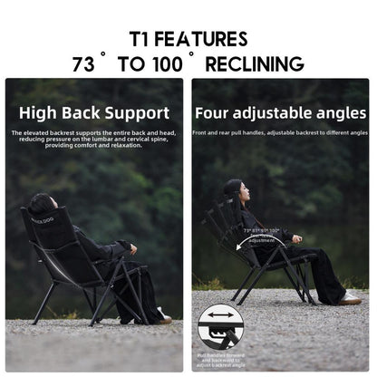 Blackdog T1 Recliner Chair Portable Adjustable Arm Rest Reclining Outdoor Camping High Back CBD2550JJ053 CBD2450JJ042