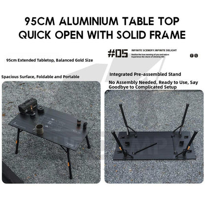 Shinetrip 4 Fold Table Adjustable Height Aluminium Alloy 1 piece Design Tactical Side Expansion IGT Panel A599