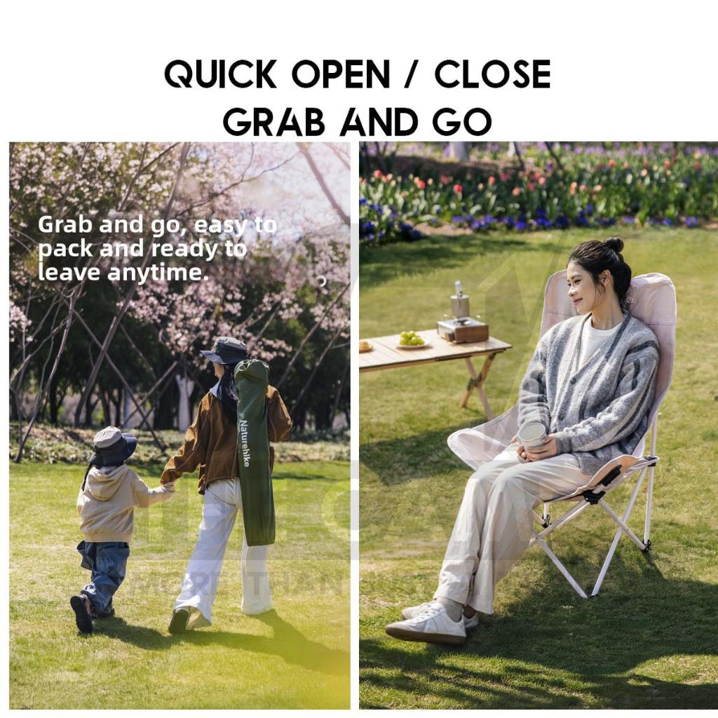 Naturehike T01 Highback Moon Chair Outdoor Camping Widened Armchair High Back Headrest Kerusi Healing CNH23JU13002