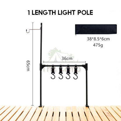 Camping Table Hanging Rack Light Lamp Pole Aluminum Alloy Outdoor Fan Hanger Tripod Shelf Stand Tableware Organizer