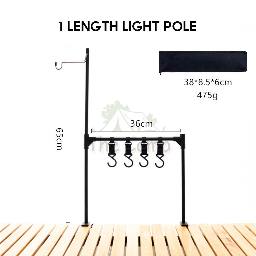 Camping Table Hanging Rack Light Lamp Pole Aluminum Alloy Outdoor Fan Hanger Tripod Shelf Stand Tableware Organizer