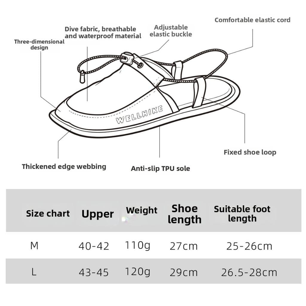 Wellhike SWS Foldable Slipper Shoes Sandal Outdoor Camping Indoor Beach Hotel Home Quick Dry Anti Slip Wading