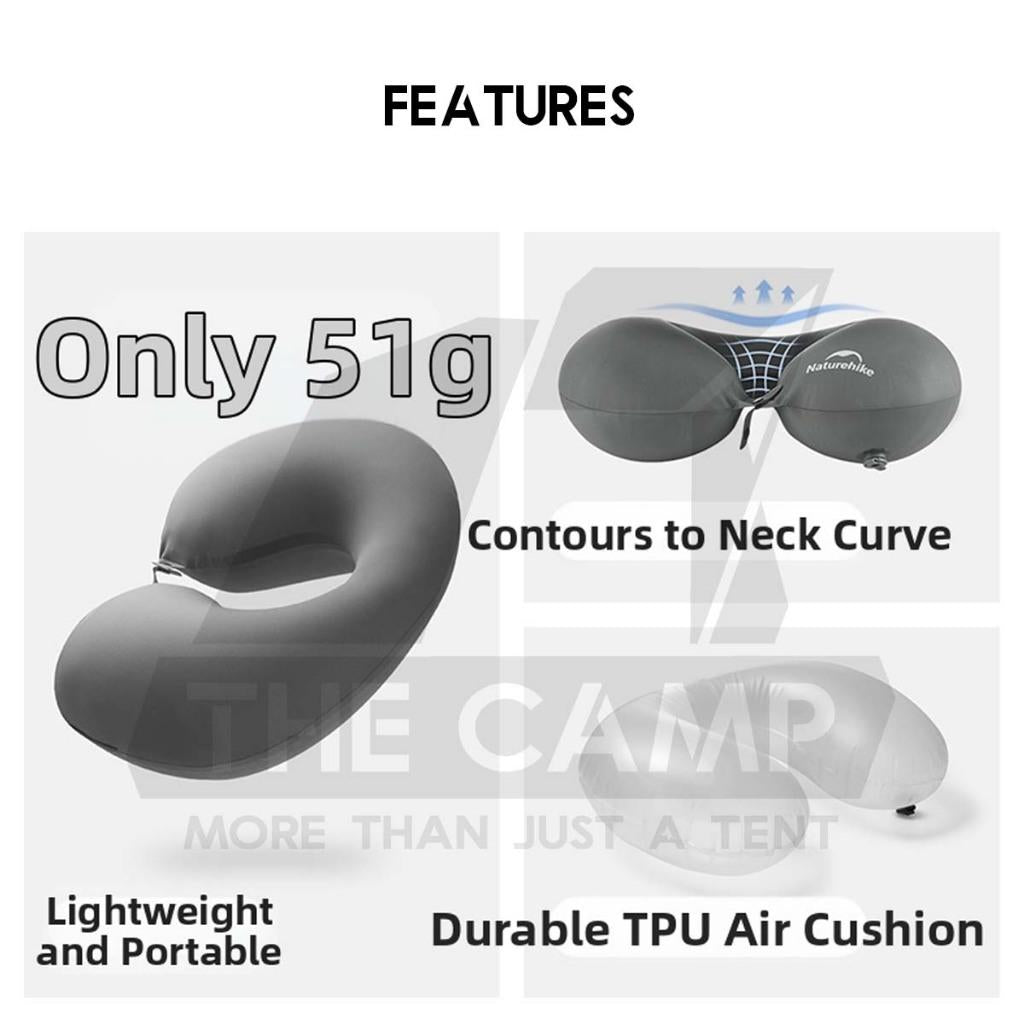 Naturehike TPU Air Neck Pillow Travel Neck Support Bantal Leher Kereta Bantal Travel U Shape Memory Foam CNK2650WS030
