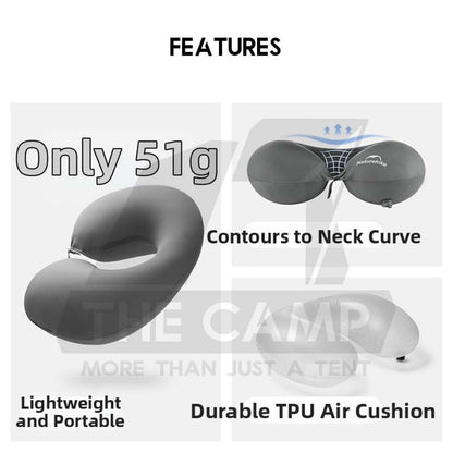 Naturehike TPU Air Neck Pillow Travel Neck Support Bantal Leher Kereta Bantal Travel U Shape Memory Foam CNK2650WS030