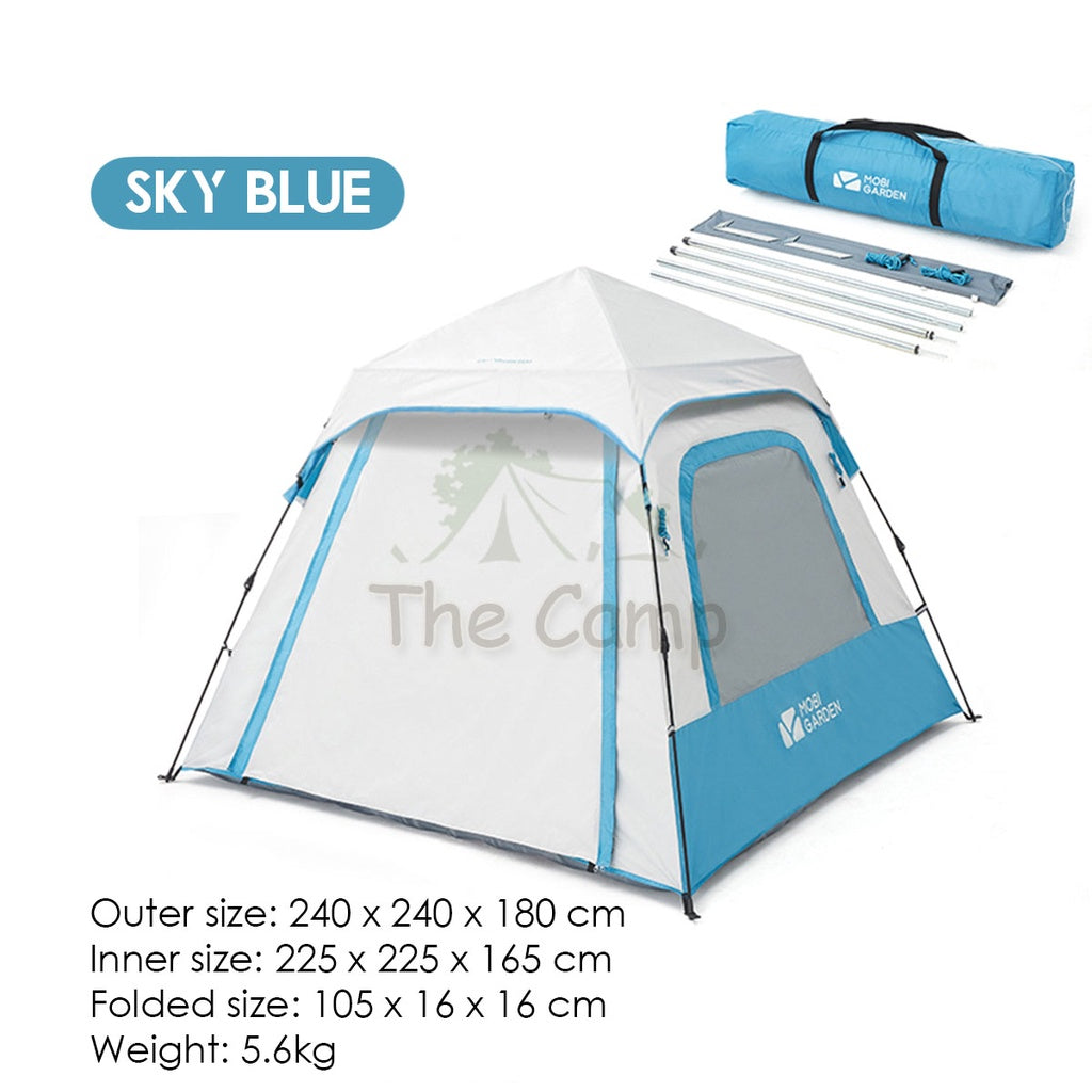 Mobi Garden Camping Automatic Spacious Tent Large Space 2 3 4 People Quick Fast Rainproof Outdoor Tent Camp UPF50+