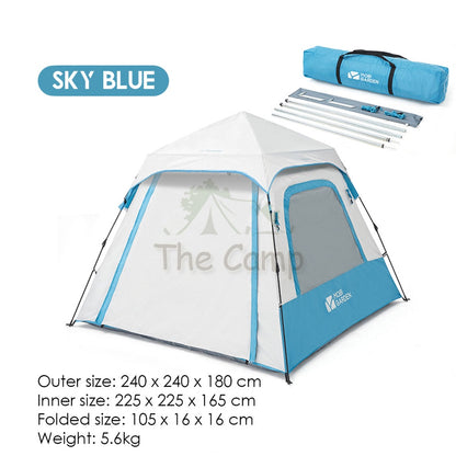 Mobi Garden Camping Automatic Spacious Tent Large Space 2 3 4 People Quick Fast Rainproof Outdoor Tent Camp UPF50+