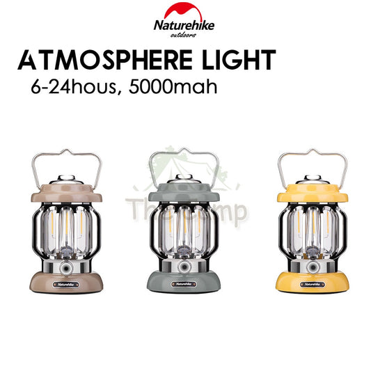 Naturehike Atmosphere LED Camping Light 5000mah Latern Hanging Lamp Tent Flysheet Tarp Pole Nail Rope Bag Chair Table