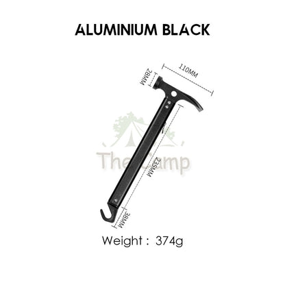 Camping Hammer Stainless Steel Copper Aluminium Brass Solid Wood Handle Peg Stake Nail Hammers Multifunction