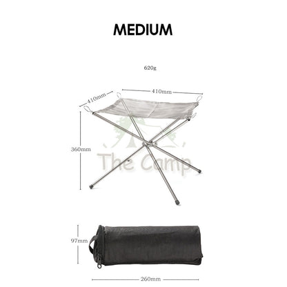 Outdoor Camping 304 Stainless Steel Mesh Fire Pit Portable Foldable Rack BBQ Tripod Triangle Bonfire Campfire Fireplace