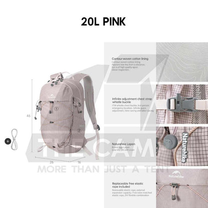 Naturehike Longwa 20L Hiking Bag Light Weight Backpack Day Trip Breathable Mesh Camping Travel CNK2550XB016