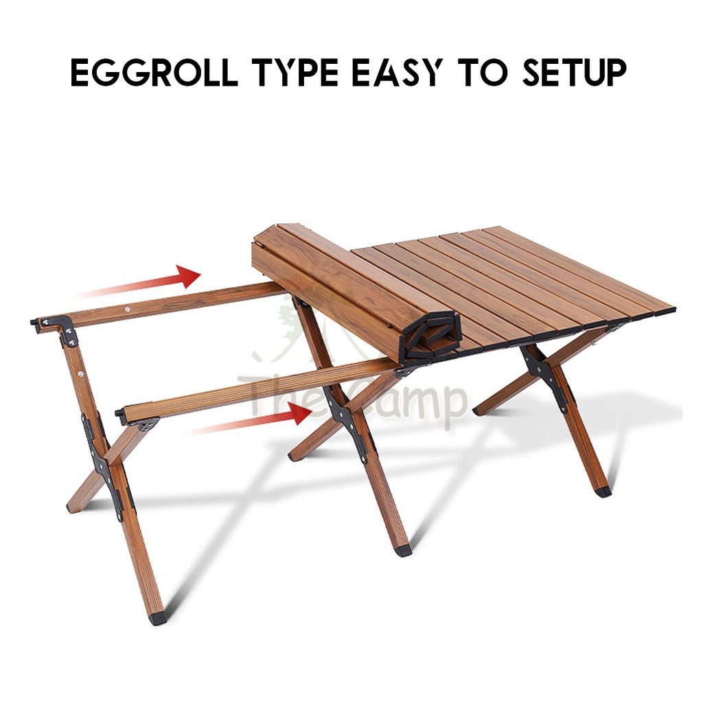 Camping Outdoor Aluminium Table 120cm Folding Portable Foldable Picnic Nail Flysheet Tent Peg Pole Chair Black Wood