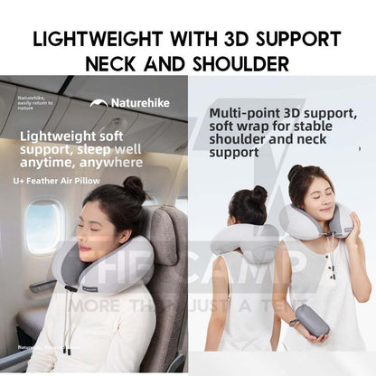 Naturehike Air Neck Pillow with 3D Shoulder Back Support Travel Bantal Leher Kereta Bantal Travel U Shape CNK2550WS040