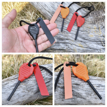 Outdoor Magnesium Fire Starter Ferro Rod Flint Stone with Ruler Camping Api Batu Emergency Survival Spark Lighter