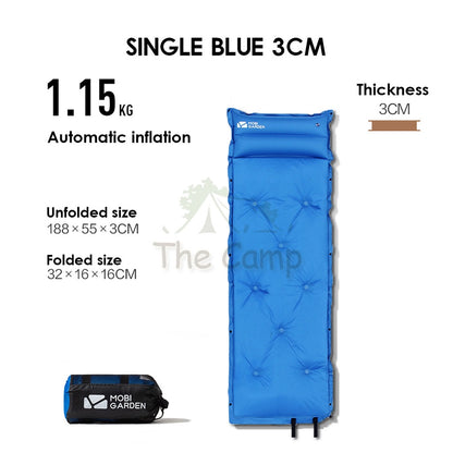 Mobi Garden Sponge Auto Inflation Bed Camping Mattress Inflatable Single Outdoor Tent Foldable Family Naturehike