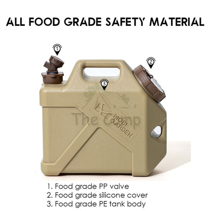 Mobi Garden Camping Portable Water Tank Container 10L 20L Litre Water Tap Outdoor PP Food Grade Naturehike Blackdog