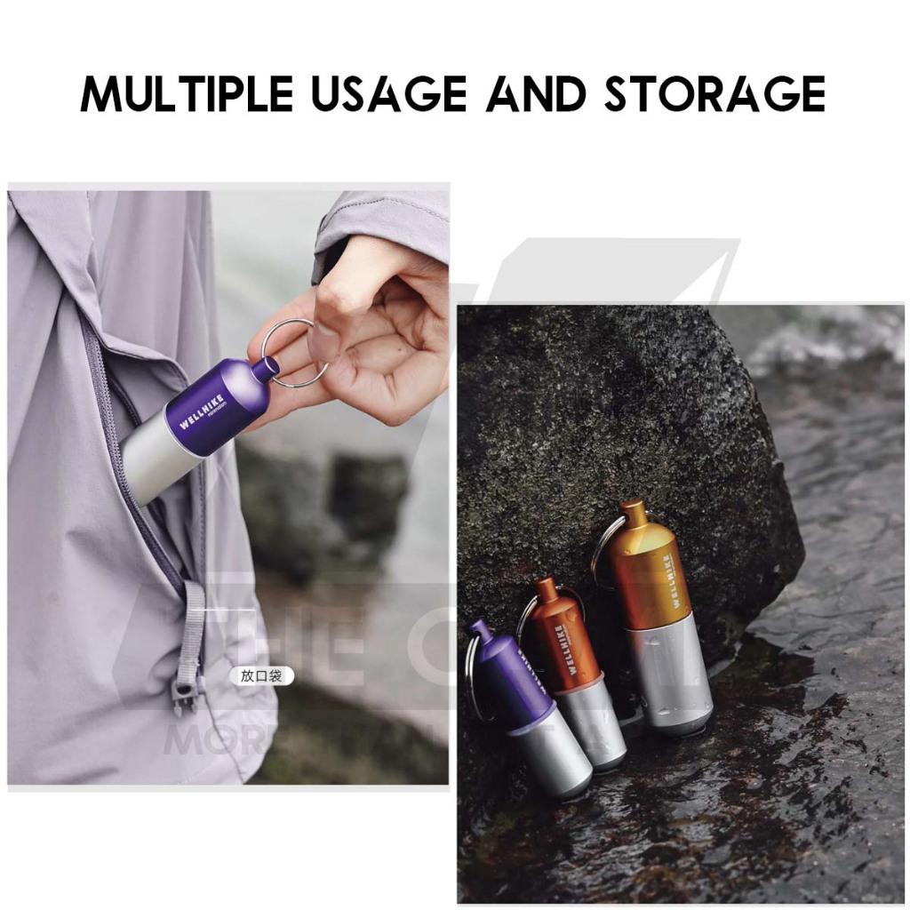Wellhike SWS EDC Pill Capsule Sealed Waterproof Container Outdoor Camping Portable Small Bottle Mini Storage Keychain