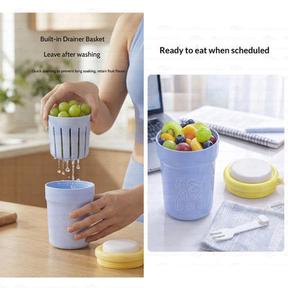 Blackdog Thermos Cup Double Layer Cup For Fruit Coffee Ice Pack Fork Keep Warm Cold Outdoor Camping Picnic CBD2650CF013