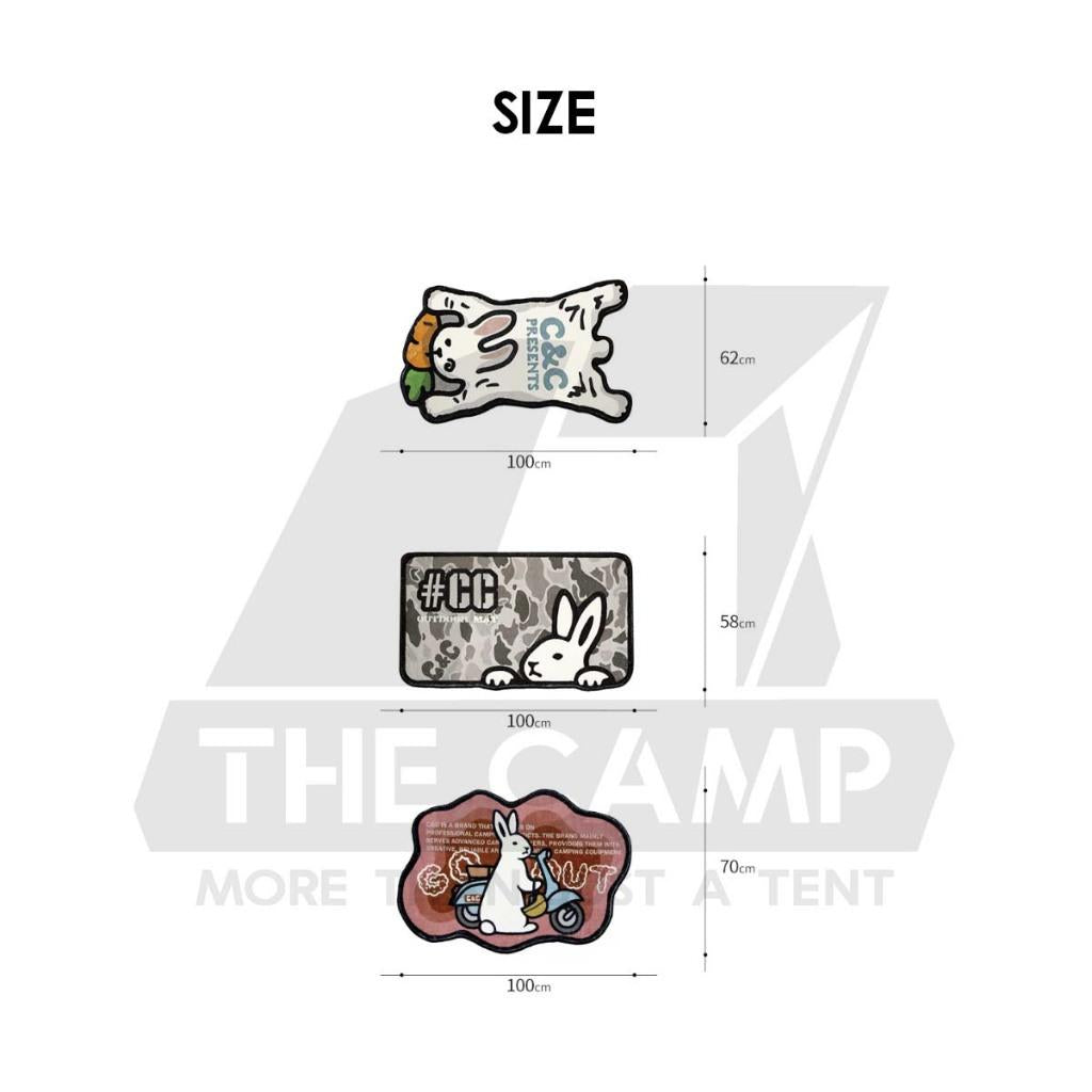 CC Carpet Faux Cashmere Material Unique Rabbit Design Outdoor Camping Tent Mat Rug Soft and Comfortable