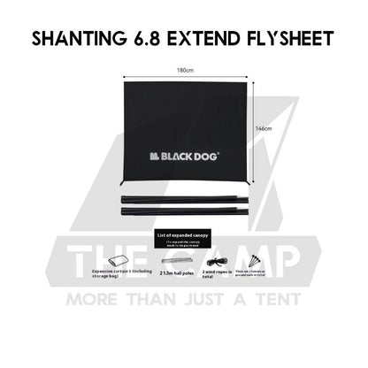 Blackdog ShanTing 6.8 Manual Tent Easy Set Up Outdoor Camping Fly Sheet Extension Black Coating PU5000 CBD2450WS050