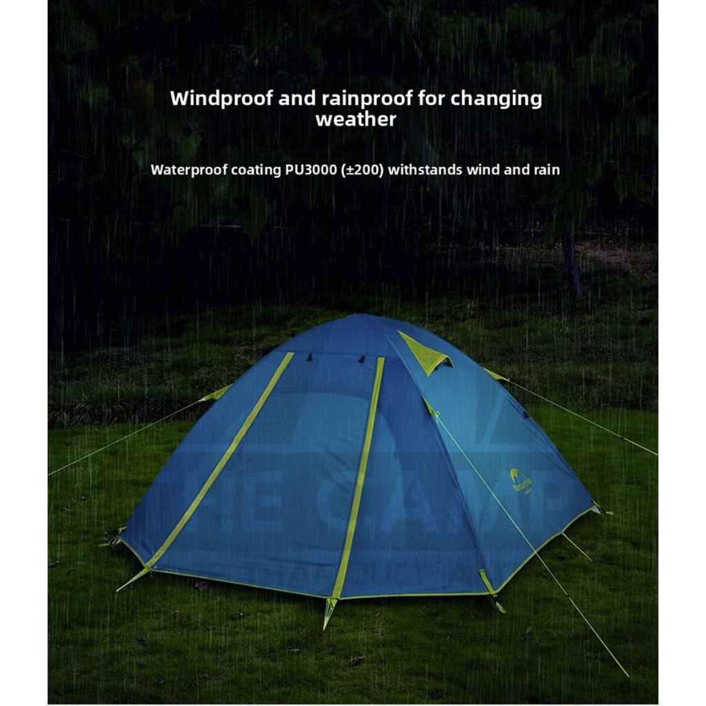 Naturehike P Series Tent 3 Person 2pax 3pax Waterproof Ultralight Hiking UPF50 Outdoor Camping Khemah NH18Z033-P