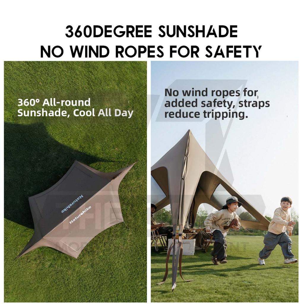 Naturehike Cloud Skies PRO 860 960 Tarp Flysheet TiBlack Coating Outdoor Camping Waterproof Awning Mesh CNK2650WS023