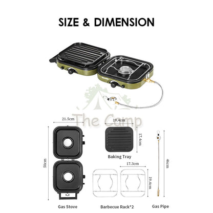 Naturehike Portable Double Head Furnace Gas Stove Foldable 2300W Outdoor Camping Folding Burner Picnic BBQ Kovea Cube