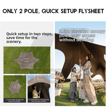 Naturehike Cloud Skies PRO 860 960 Tarp Flysheet TiBlack Coating Outdoor Camping Waterproof Awning Mesh CNK2650WS023
