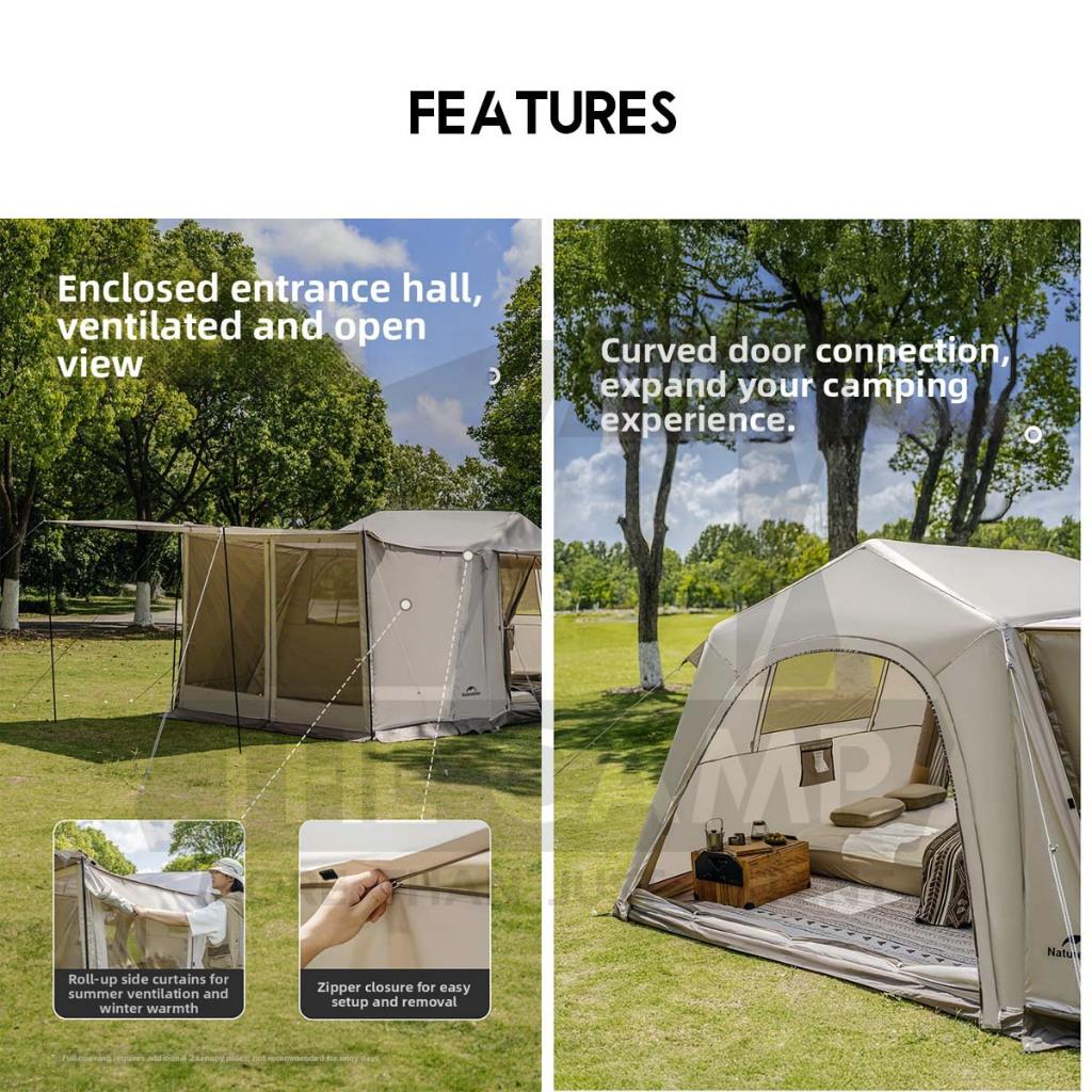 Naturehike Village 6 Air Tent Standard / Flagship Model Inflation Pump Outdoor Camping Khemah Angin CNK2650WS037