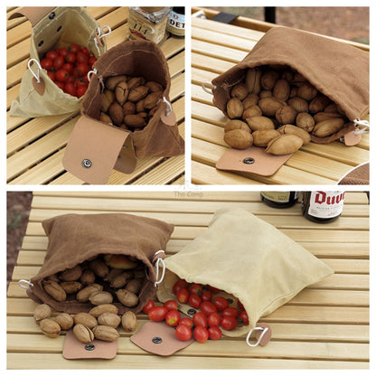 Outdoor Multipurpose Pouch Nail Tent Peg Camping Portable Multifunction Bag Foldable Fruit Bag Khaki Camo