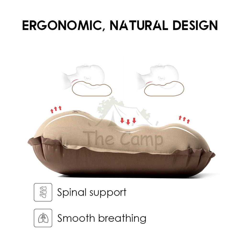 Mobi Garden Pillow Ergonomic Auto Inflate Support Design Outdoor Bed Mattress Inflatable Sleeping Memory Foam Naturehike