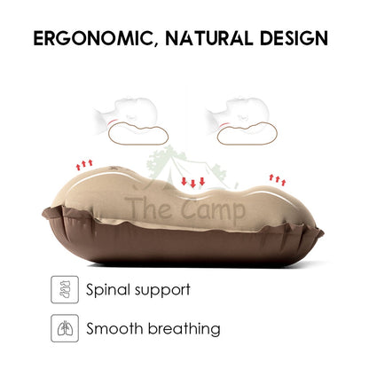 Mobi Garden Pillow Ergonomic Auto Inflate Support Design Outdoor Bed Mattress Inflatable Sleeping Memory Foam Naturehike