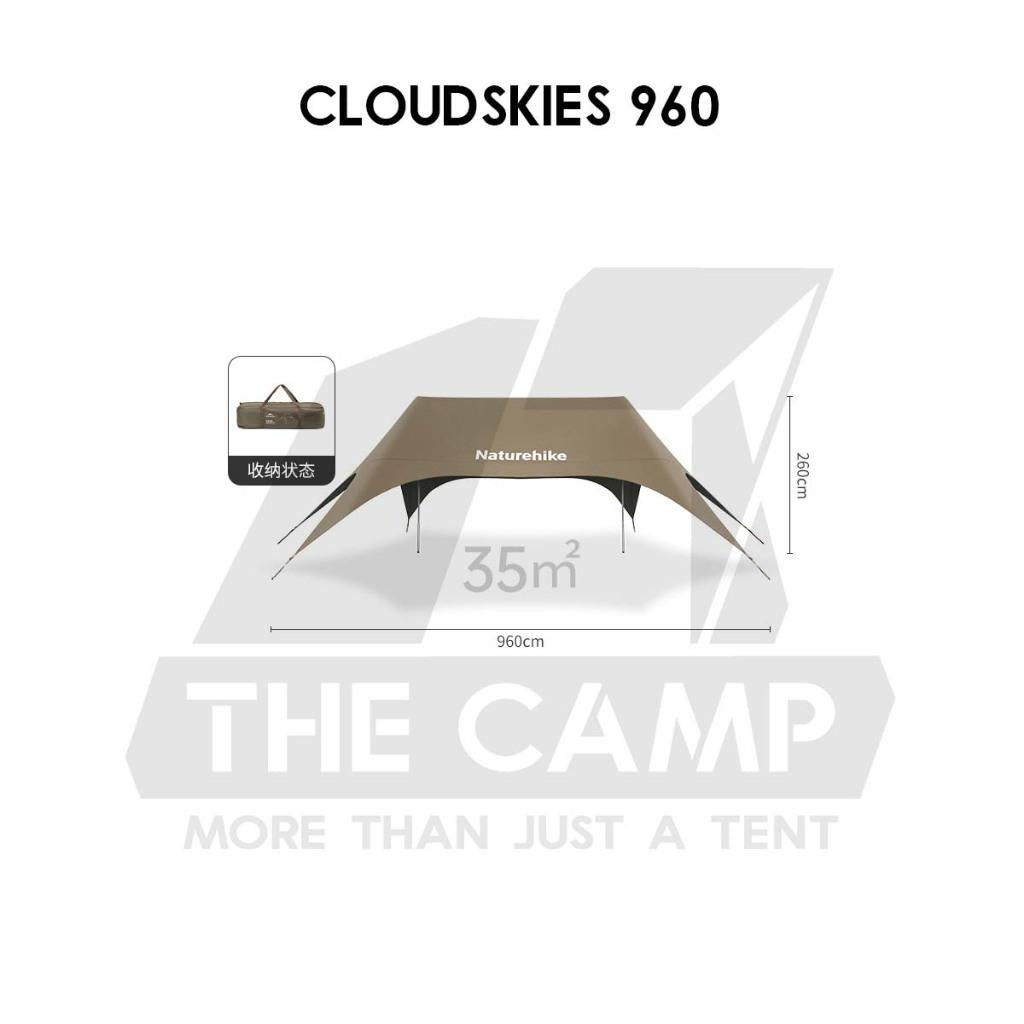 Naturehike Cloud Skies PRO 860 960 Tarp Flysheet TiBlack Coating Outdoor Camping Waterproof Awning Mesh CNK2650WS023