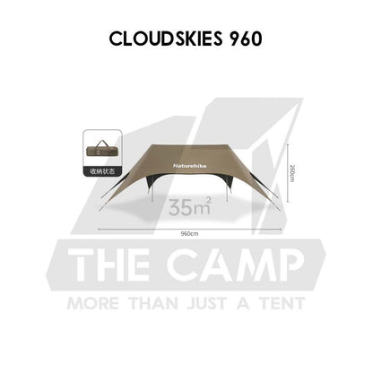 Naturehike Cloud Skies PRO 860 960 Tarp Flysheet TiBlack Coating Outdoor Camping Waterproof Awning Mesh CNK2650WS023