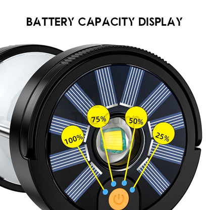 Outdoor Solar LED Lantern Light Daylight High Brightness USB Rechargeable Type C Magnet Base Camping Hiking Fishing