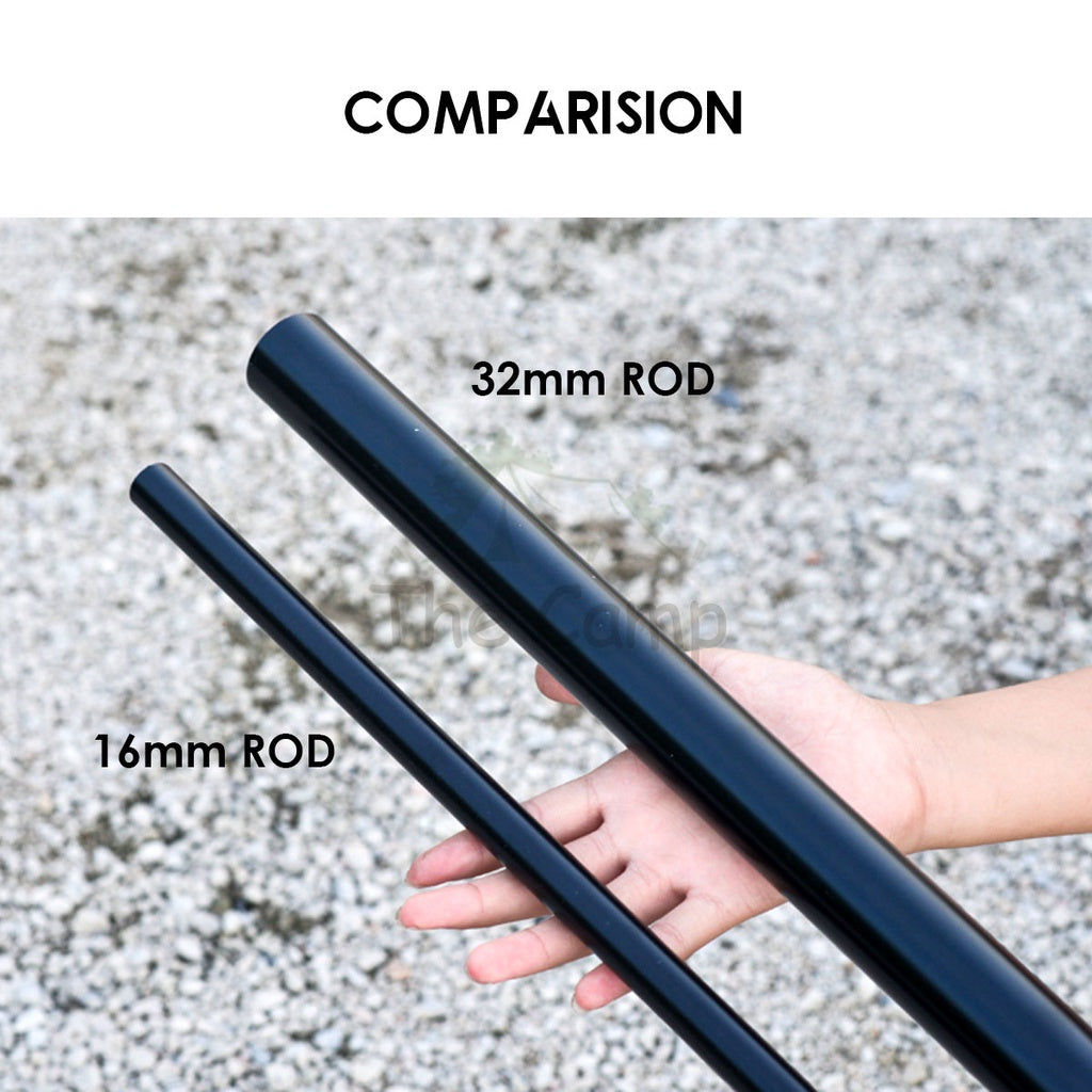 Camping Flysheet Tarp Pole 32mm Heavy Duty Fixed Rod Tent Aluminium Long 2.8m Stand Awning Canvas Canopy Tiang