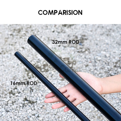 Camping Flysheet Tarp Pole 32mm Heavy Duty Fixed Rod Tent Aluminium Long 2.8m Stand Awning Canvas Canopy Tiang