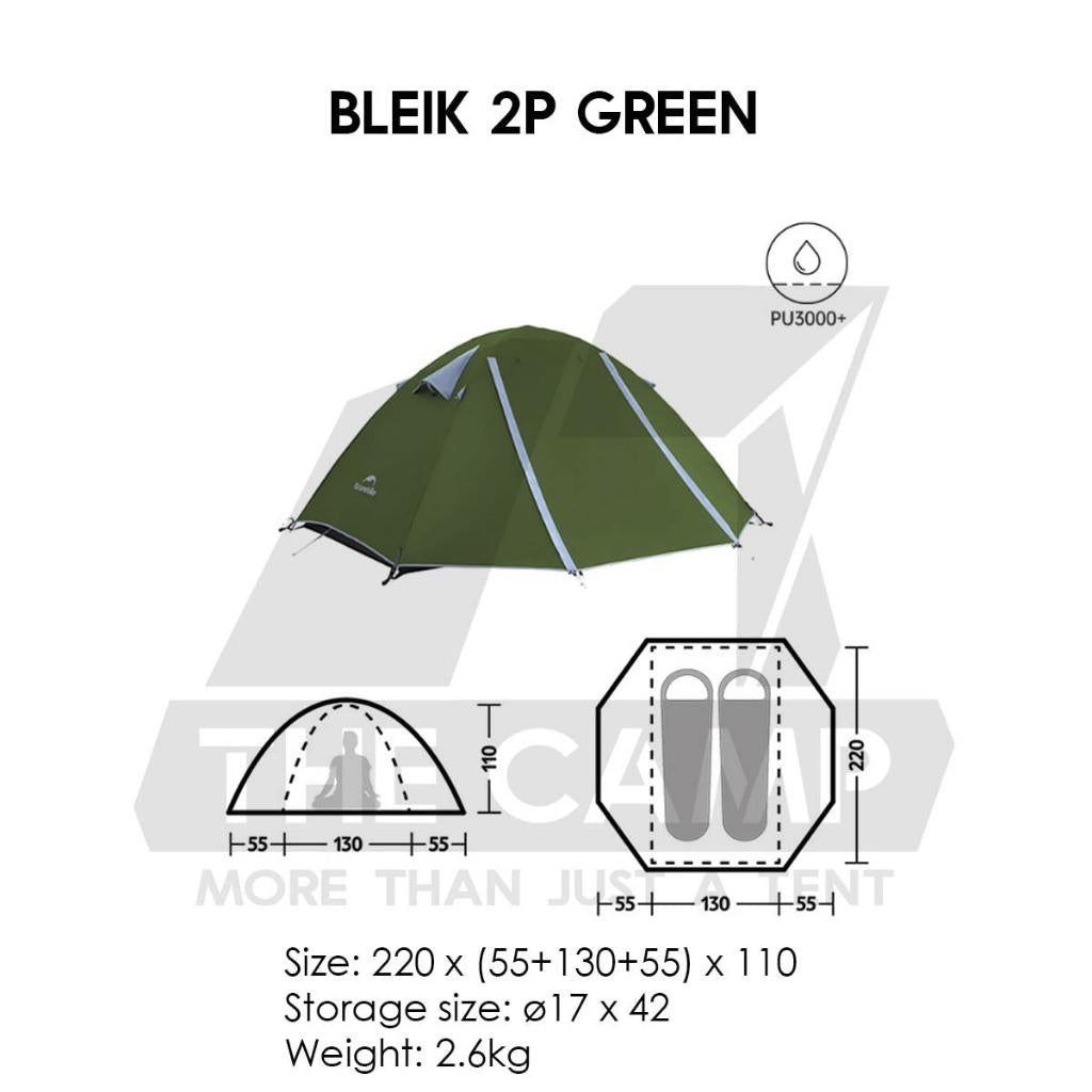 Naturehike Bleik Series Tent 2-3 Person 2pax 3pax Waterproof Ultralight Hiking UPF50 Outdoor Camping Khemah CNK2550WS038