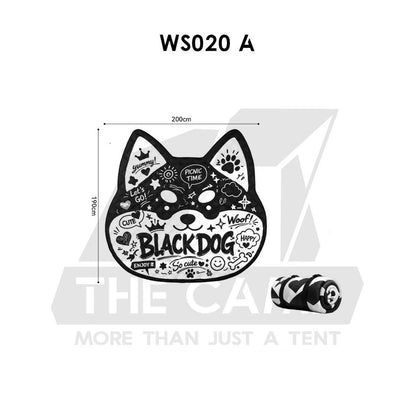 Blackdog Ultrasonic Carpet Picnic Mat Black Doggy Cute Portable Waterproof Outdoor CBD2650WS020 CBD2650201010