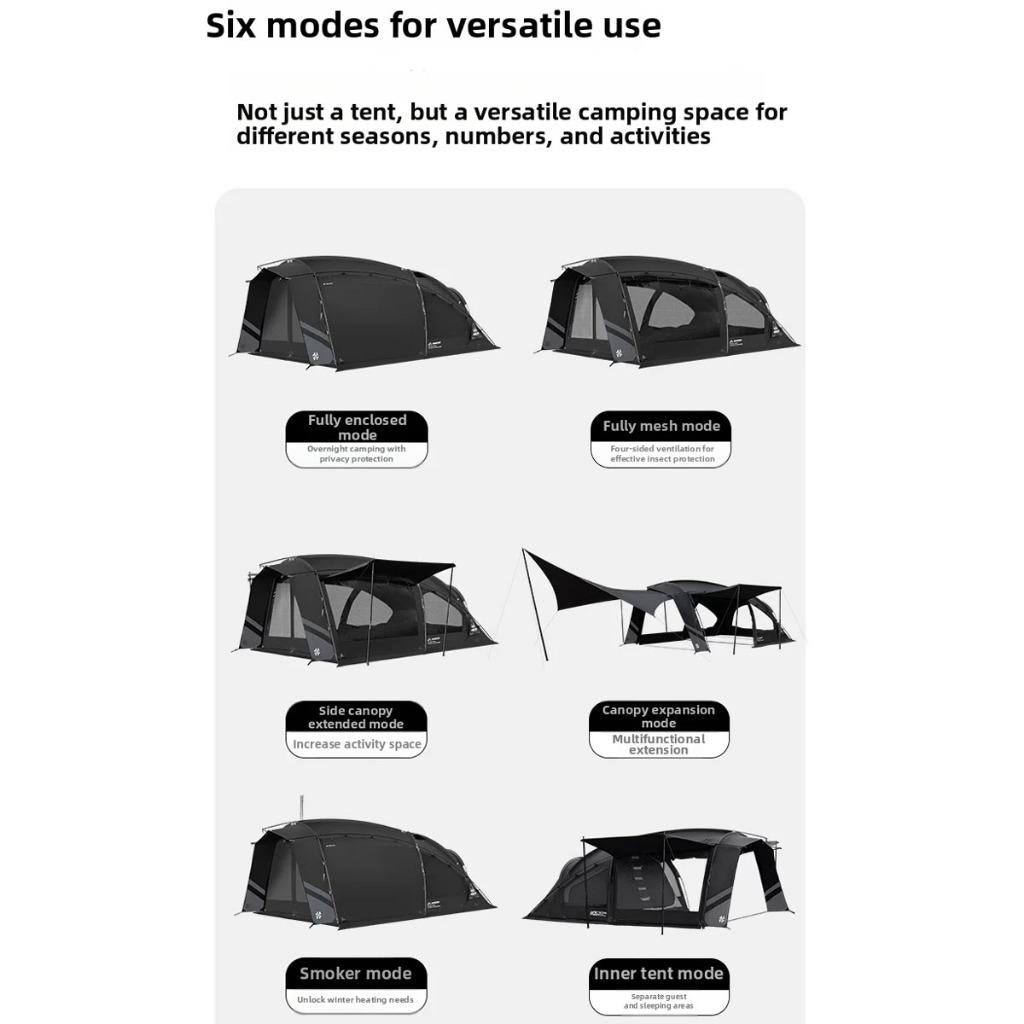 Shinetrip Conqueror Tunnel Tent 7 series Aluminium 70D Premium Nylon Fabric PU3000mm 17m2 Khemah A603